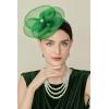 imageBABEYOND Fascinators Hats for Women  Tea Party Kentucky Hat Derby Headband Elegant Wedding Party Bride Hat with Hair ClipGreen