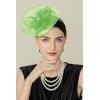 imageBABEYOND Fascinators Hats for Women  Tea Party Kentucky Hat Derby Headband Elegant Wedding Party Bride Hat with Hair ClipLight Green