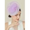 imageBABEYOND Fascinators Hats for Women  Tea Party Kentucky Hat Derby Headband Elegant Wedding Party Bride Hat with Hair ClipLight Purple