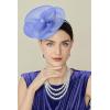 imageBABEYOND Fascinators Hats for Women  Tea Party Kentucky Hat Derby Headband Elegant Wedding Party Bride Hat with Hair ClipNavy Blue
