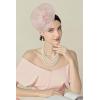 imageBABEYOND Fascinators Hats for Women  Tea Party Kentucky Hat Derby Headband Elegant Wedding Party Bride Hat with Hair ClipNude Pink