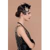 imageBABEYOND Flapper Headpiece for Women  1920s Headband Flapper Feather Headpiece Gatsby Headpiece Roaring 20s AccessoriesBlack Gold