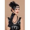 imageBABEYOND Flapper Headpiece for Women  Flapper Feather Headband 1920s Gatsby Headpiece Vintage Accessories for WomenBlack