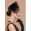 imageBABEYOND Flapper Headpiece for Women  Flapper Feather Headband 1920s Gatsby Headpiece Vintage Accessories for WomenBlack