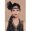 imageBABEYOND Flapper Headpiece for Women  Flapper Feather Headband 1920s Gatsby Headpiece Vintage Accessories for WomenBlack Gold