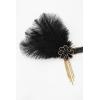 imageBABEYOND Flapper Headpiece for Women  Flapper Feather Headband 1920s Gatsby Headpiece Vintage Accessories for WomenBlack Gold