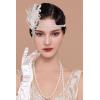 imageBABEYOND Flapper Headpiece for Women  Roaring 20s Headband 1920s Gatsby Headpiece Vintage Accessories for WomenBeige