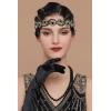 imageBABEYOND Flapper Headpiece for Women  Roaring 20s Headband 1920s Gatsby Headpiece Vintage Accessories for WomenBlack Gold