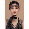imageBABEYOND Flapper Headpiece for Women  Roaring 20s Headband 1920s Gatsby Headpiece Vintage Accessories for WomenBlack Red