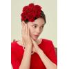imageBABEYOND Floral Fascinators for Women Feather Fascinators Headband for Cocktail Tea PartyRed