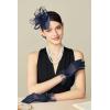 imageBABEYOND Lace Gloves for Women  Bow Short Prom Gloves Evening Elegant Accessories for Wedding Opera PartyNavy Blue