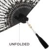 imageBABEYOND Lace Hand Fan NonFoldable Vintage Bridal Handheld Fans with Plastic Beads and Embroidered for Wedding Decoration Dancing PartyBlack