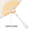 imageBABEYOND Lace Hand Fan NonFoldable Vintage Bridal Handheld Fans with Plastic Beads and Embroidered for Wedding Decoration Dancing PartyCwhite
