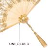 imageBABEYOND Lace Hand Fan NonFoldable Vintage Bridal Handheld Fans with Plastic Beads and Embroidered for Wedding Decoration Dancing PartyEgold