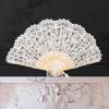 imageBABEYOND Lace Hand Fan NonFoldable Vintage Bridal Handheld Fans with Plastic Beads and Embroidered for Wedding Decoration Dancing PartyEwhite