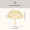 imageBABEYOND Lace Hand Fan NonFoldable Vintage Bridal Handheld Fans with Plastic Beads and Embroidered for Wedding Decoration Dancing PartyGold