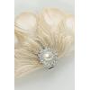 imageBABEYOND Peacock Feather Hair Clip Peacock Fascinator with Rhinestones Roaring 20s Peacock Flapper Fascinator 1920s HeadpieceBeige