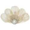 imageBABEYOND Peacock Feather Hair Clip Peacock Fascinator with Rhinestones Roaring 20s Peacock Flapper Fascinator 1920s HeadpieceBeige