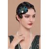 imageBABEYOND Peacock Feather Hair Clip Peacock Fascinator with Rhinestones Roaring 20s Peacock Flapper Fascinator 1920s HeadpieceGreen