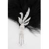 imageBABEYOND Peacock Feather Hair Clip with Rhinestones  Roaring 20s Flapper Fascinator and 1920s Hair Accessories Style 3