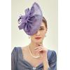 imageBABEYOND Tea Party Fascinator Hat for Women Kentucky Headwear Derby Pillbox Church Hat for Cocktail WeddingDark Purple