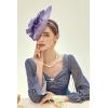 imageBABEYOND Tea Party Fascinator Hat for Women Kentucky Headwear Derby Pillbox Church Hat for Cocktail WeddingDark Purple