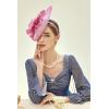 imageBABEYOND Tea Party Fascinator Hat for Women Kentucky Headwear Derby Pillbox Church Hat for Cocktail WeddingHot Pink