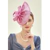 imageBABEYOND Tea Party Fascinator Hat for Women Kentucky Headwear Derby Pillbox Church Hat for Cocktail WeddingHot Pink