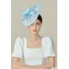 imageBABEYOND Tea Party Fascinator Hat for Women Kentucky Headwear Derby Pillbox Church Hat for Cocktail WeddingLight Blue