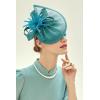 imageBABEYOND Tea Party Fascinator Hat for Women Kentucky Headwear Derby Pillbox Church Hat for Cocktail WeddingTeal