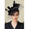 imageBABEYOND Tea Party Fascinator Kentucky Hat Fascinator Cocktail Pillbox Hat Derby HeadbandBlack