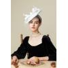 imageBABEYOND Tea Party Fascinator Kentucky Hat Fascinator Cocktail Pillbox Hat Derby HeadbandWhite