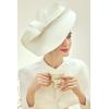 imageBABEYOND Tea Party Fascinator Kentucky Hat Womens Fascinator Derby Straw Pillbox Hat for Cocktail WeddingOffwhite