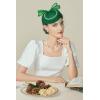 imageBABEYOND Veil Fascinator Hat for Women  Tea Party ampamp Kentucky Derby  Pillbox Hat with Feather ampamp PearlGreen