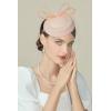 imageBABEYOND Veil Fascinator Hat for Women  Tea Party ampamp Kentucky Derby  Pillbox Hat with Feather ampamp PearlPeach Fuzz