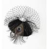 imageBABEYOND Veil Fascinator Hat for Women Feather Fascinators Hair Clip with Removable Veil Tea Party Hat Bridal WeddingBlack