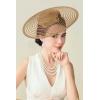 imageBABEYOND Wide Brim Tea Party Fascinator Kentucky Hat Derby Fascinator Wedding Hat for CocktailLight Brown