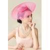 imageBABEYOND Wide Brim Tea Party Fascinator Kentucky Hat Derby Fascinator Wedding Hat for CocktailPink