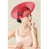 imageBABEYOND Wide Brim Tea Party Fascinator Kentucky Hat Derby Fascinator Wedding Hat for CocktailRed