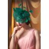 imageBABEYOND Womens Fascinator Hat Kentucky Hat Feather Derby Fascinator Tea Party Hat for Cocktail WeddingDark Green