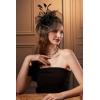 imageBABEYOND Womens Fascinator Hat Kentucky Hat Feather Derby Fascinator Tea Party Hat for Wedding PartyBlack
