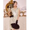 imageBABEYOND Womens Flapper Dresses 1920s Beaded Fringed Great Gatsby DressBeige  Crystal Decorations