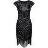 imageBABEYOND Womens Flapper Dresses 1920s Beaded Fringed Great Gatsby DressBlack