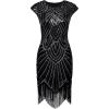 imageBABEYOND Womens Flapper Dresses 1920s Beaded Fringed Great Gatsby DressBlack