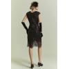 imageBABEYOND Womens Flapper Dresses 1920s Beaded Fringed Great Gatsby DressBlack