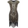 imageBABEYOND Womens Flapper Dresses 1920s Beaded Fringed Great Gatsby DressBlack Gold