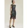 imageBABEYOND Womens Flapper Dresses 1920s Beaded Fringed Great Gatsby DressDarkgreen Gold