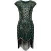 imageBABEYOND Womens Flapper Dresses 1920s Beaded Fringed Great Gatsby DressDarkgreen Gold