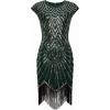 imageBABEYOND Womens Flapper Dresses 1920s Beaded Fringed Great Gatsby DressDarkgreen Gold