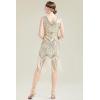 imageBABEYOND Womens Flapper Dresses 1920s V Neck Beaded Fringed Great Gatsby DressApricot